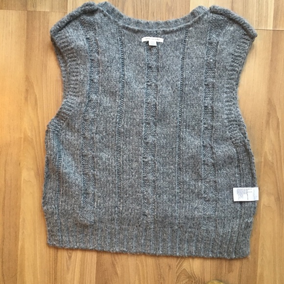 American Eagle Outfitters Cable Knit Sweater Vest Women’s M Heather Grey… - Picture 10 of 16
